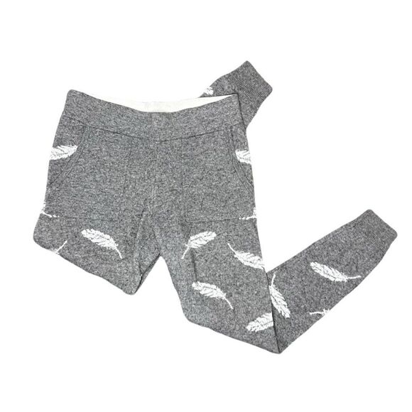 Ann Taylor Feather Print Grey Sweater Jogger - Picture 1 of 7